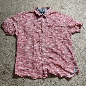 Men’s seapointe collar shirt. Size large orange white